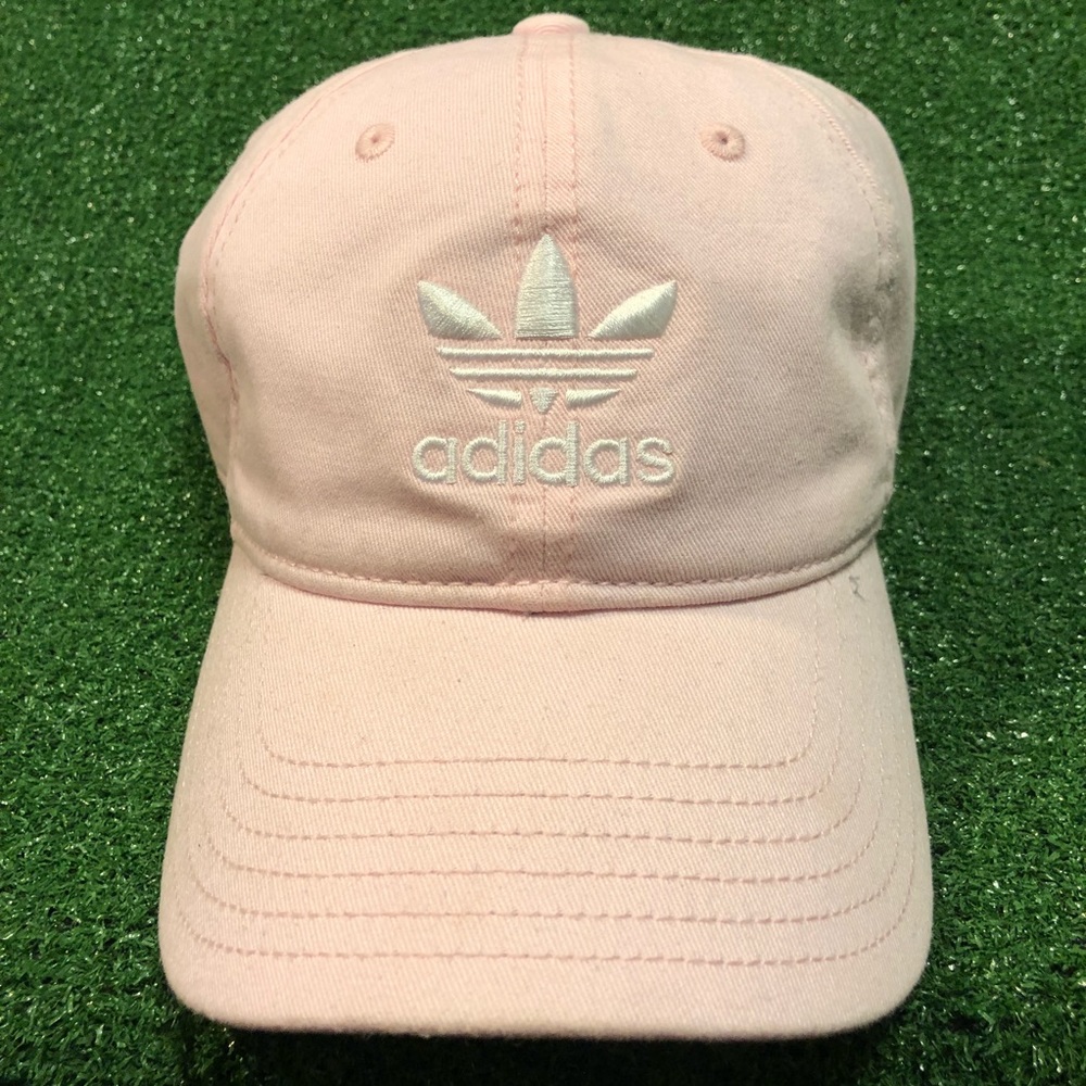 Adidas originals Pink curved brim hat trefoil